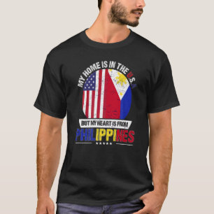 Camiseta El Corazón Patriótico Filipino-Estadounidense Es D