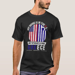 Camiseta El Corazón Patriótico Griego Estadounidense Es De