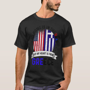 Camiseta El Corazón Patriótico Griego Estadounidense Es De