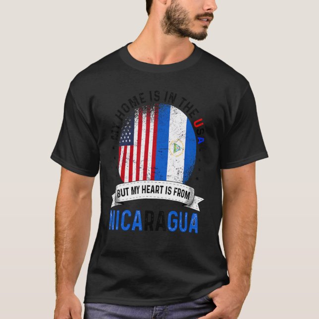 Camiseta El Corazón Patriótico Norteamericano De Nicaragua  (Anverso)