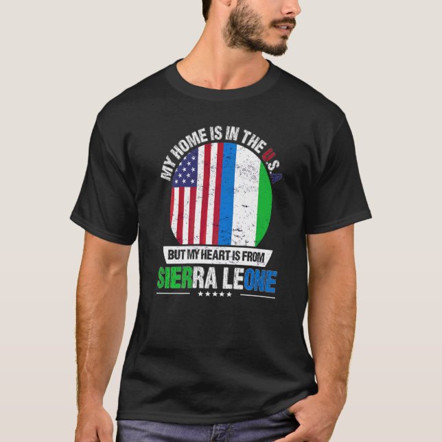 Camiseta El Corazón Patriótico Norteamericano De Sierra Leo (Anverso)