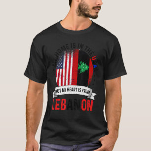 Camiseta El Corazón Patriótico Norteamericano Libanés Es De
