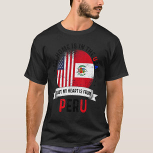 Camiseta El Corazón Patriótico Peruano Estadounidense Es De