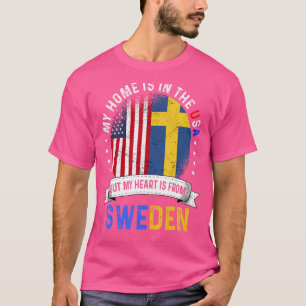 Camiseta El Corazón Patriótico Sueco Estadounidense Es De L