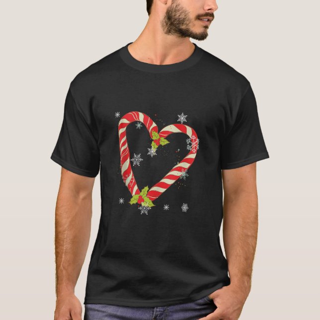 Camiseta El corazón rojo ama a los Navidades de Santa Candy (Anverso)