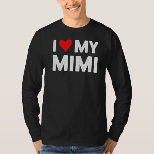 Camiseta El Corazón Rojo Ama A Mimi Vintage Yo Amo A Mi Mim