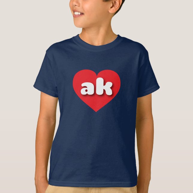 Camiseta El corazón rojo de Alaska - Amo el ak (Anverso)