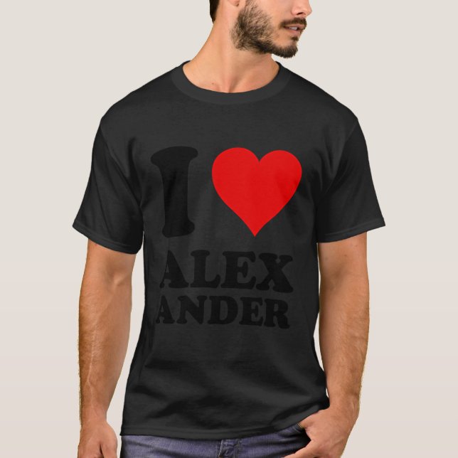 Camiseta El corazón rojo que amo a Alexander (Anverso)