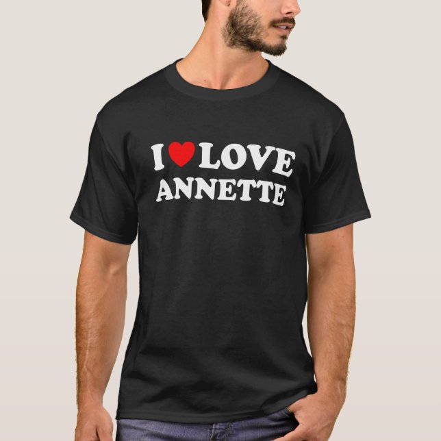 Camiseta El corazón rojo que amo a Annette (Anverso)