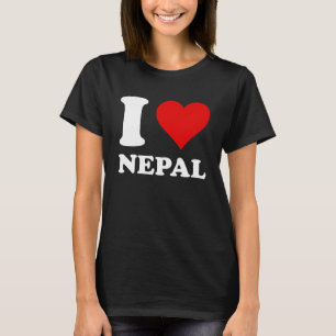 Camiseta El corazón rojo que amo a Nepal