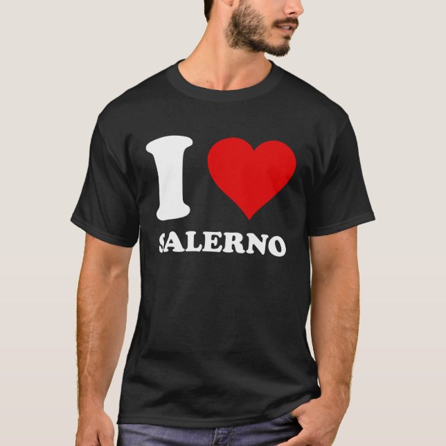 Camiseta El corazón rojo que amo a Salerno (Anverso)