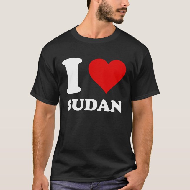Camiseta El corazón rojo que amo a Sudán (Anverso)
