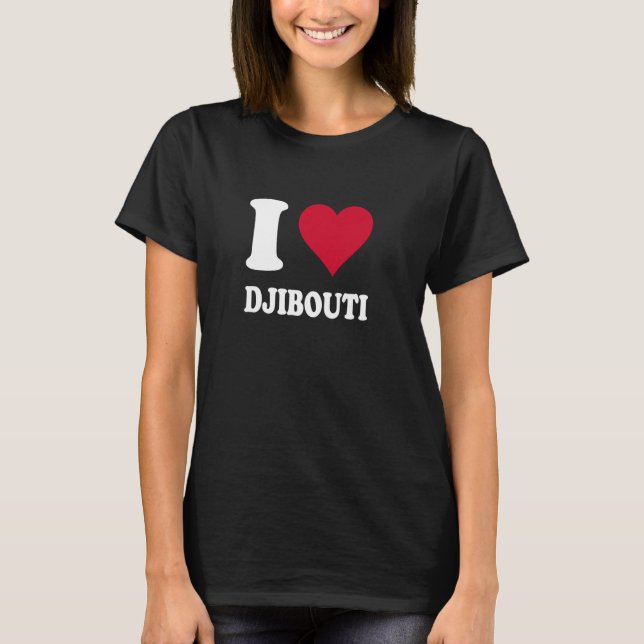 Camiseta El corazón rojo que amo a Yibuti (Anverso)