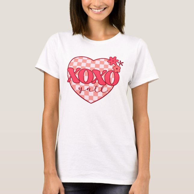 Camiseta El corazón rosado Xoxo abrazos y besos (Anverso)