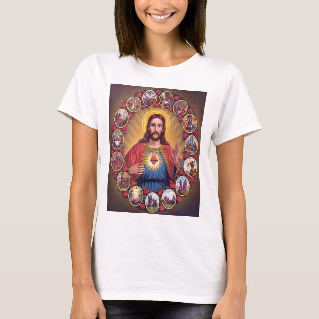 Camiseta El corazón sagrado de Jesús (Anverso)