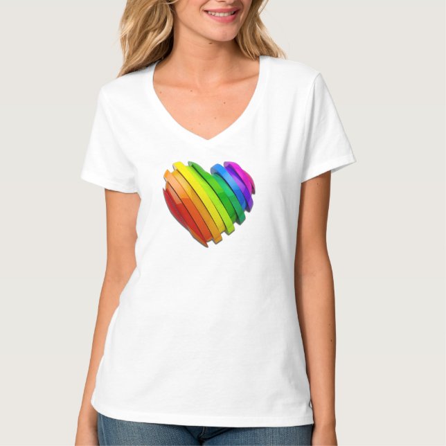 Camiseta El corazón tridimensional escultural de SlipperyJo (Anverso)