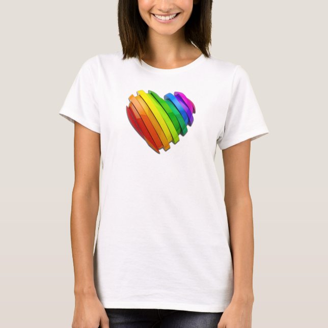 Camiseta El corazón tridimensional escultural de SlipperyJo (Anverso)