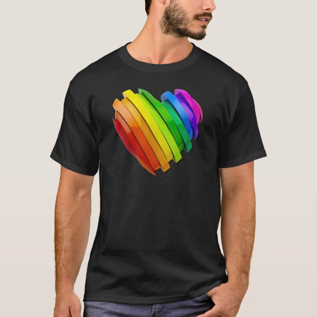 Camiseta El corazón tridimensional escultural de SlipperyJo (Anverso)