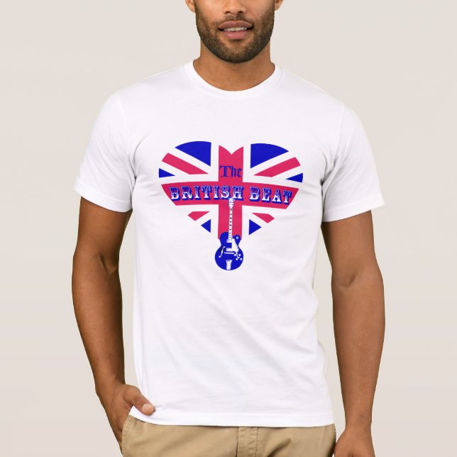 Camiseta El corazón y la guitarra de la bandera británica (Anverso)