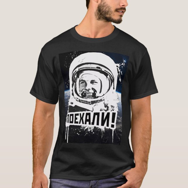 Camiseta El Cosmonauta Gagarin Aquí Va (Anverso)