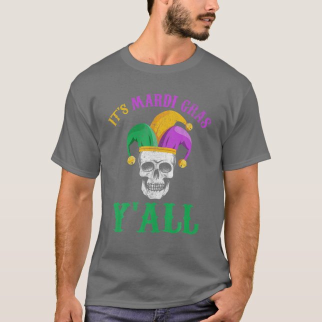 Camiseta El costo de la máscara de Fiesta Mardi Gras Yall T (Anverso)