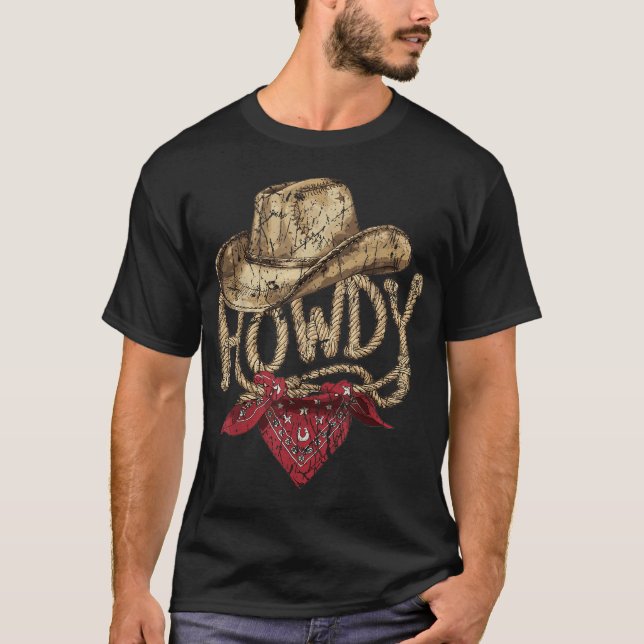 Camiseta El Cowboy Occidental Birthday Party Howdy Cowboy (Anverso)