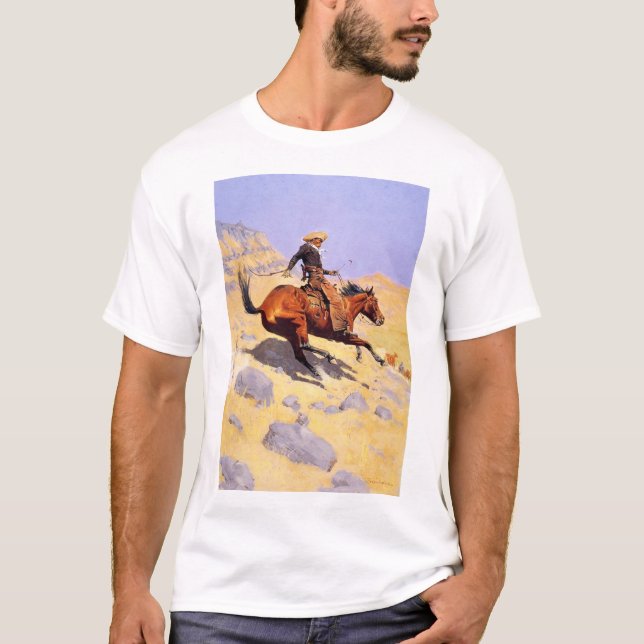 Camiseta El Cowboy (por Frederic Remington) (Anverso)