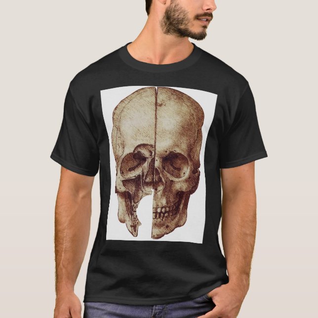 Camiseta El cráneo de Da Vinci, el béisbol de tres cuartos  (Anverso)