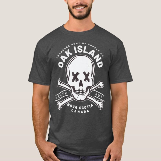 Camiseta El cráneo de la isla de roble nunca sale del tesor (Anverso)