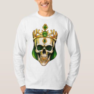 Camiseta El cráneo del Rey Verde con una corona de joyas