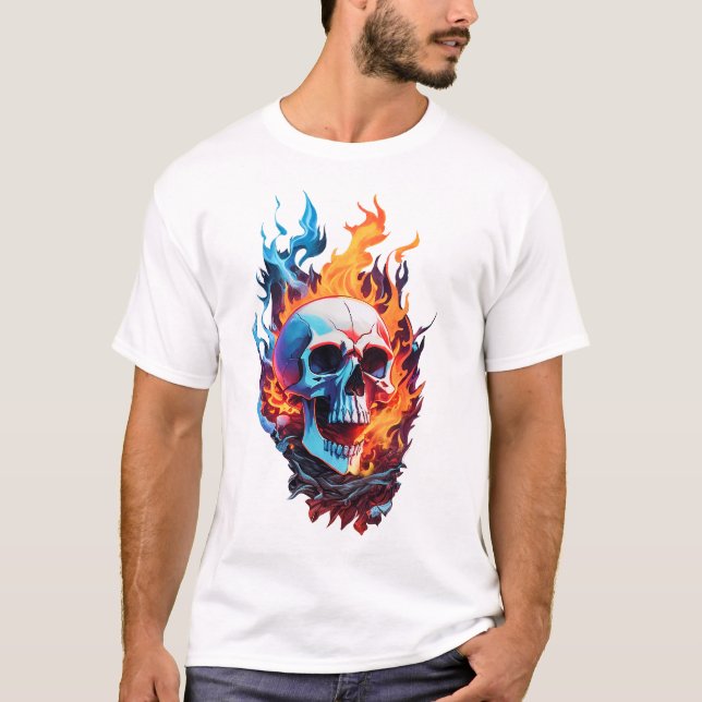Camiseta El cráneo en llamas (Anverso)