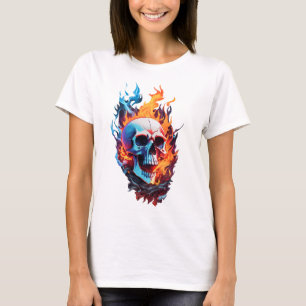 Camiseta El cráneo en llamas