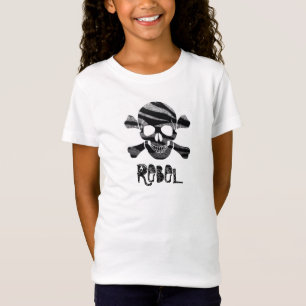 Camiseta El cráneo y los huesos de Bling de la cebra