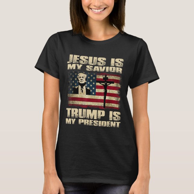 Camiseta El criminal convicto Jesús es mi salvador Trump es (Anverso)