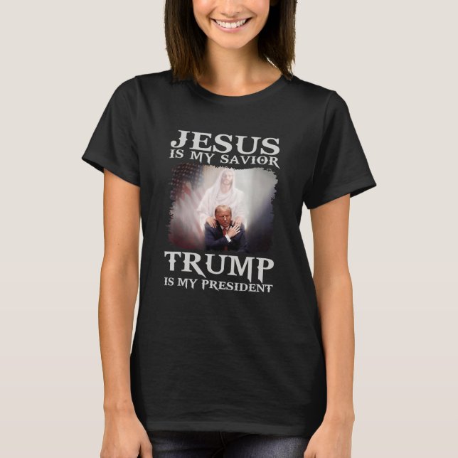 Camiseta El criminal convicto Jesús es mi salvador Trump es (Anverso)