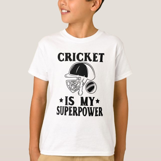 Camiseta El críquet es mi superpotencia (Anverso)
