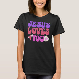 Camiseta El cristiano groovy Jesús te ama hippie de los 70