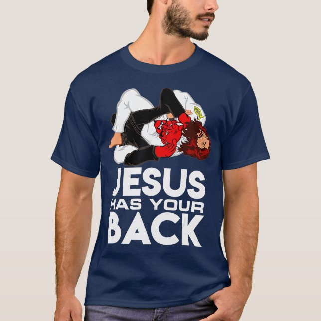Camiseta El cristiano Jesús de Jiu Jitsu brasileño tiene tu (Anverso)