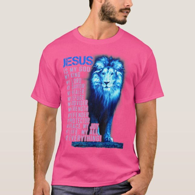 Camiseta El Cristiano León Jesús Es Mi Dios Rey Señor Y Sal (Anverso)