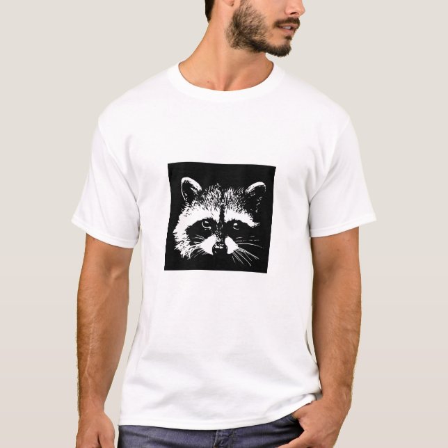Camiseta El Critter urbano - cara del mapache - animal (Anverso)