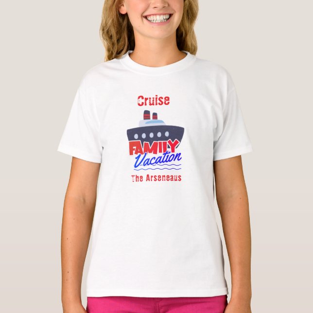 Camiseta El crucero de vacaciones familiar personaliza el b (Anverso)