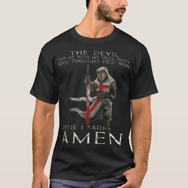 Camiseta El Cruzado - El Diablo Me Vio - Caballero Templari (Anverso)