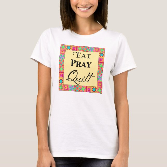 Camiseta El Cuchillo Bloquea Arte Borde Arte Comer Pray Qui (Anverso)