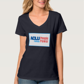 Camiseta El cuello en v de las mujeres - ACLU PeoplePower
