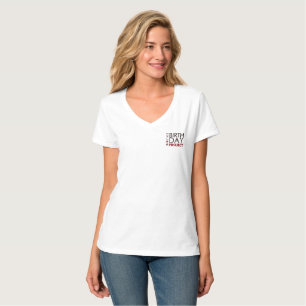 Camiseta El cuello en v del proyecto del cumpleaños
