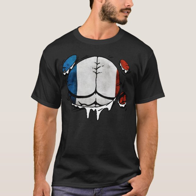 Camiseta El cuerpo de la bandera de Francia Muscles (Anverso)