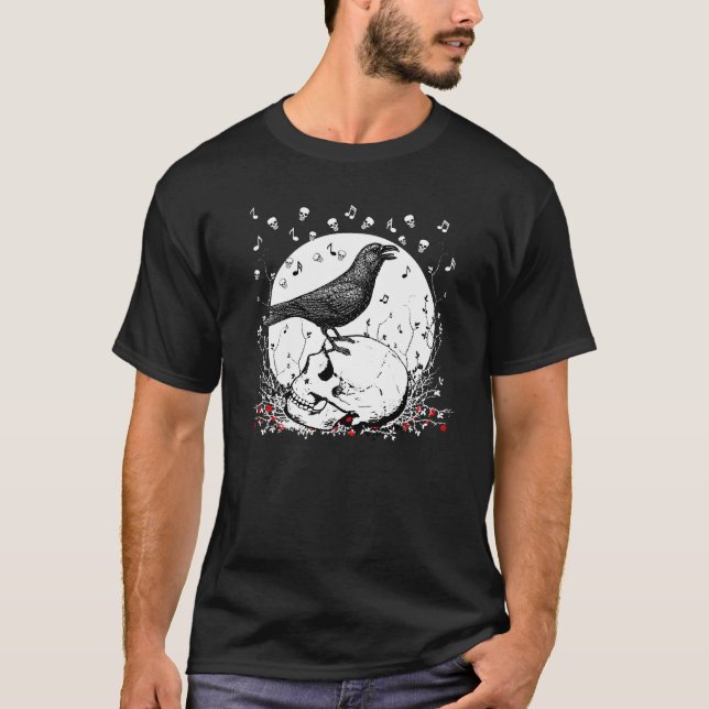 Camiseta El cuervo canta la canción de la muerte en el (Anverso)