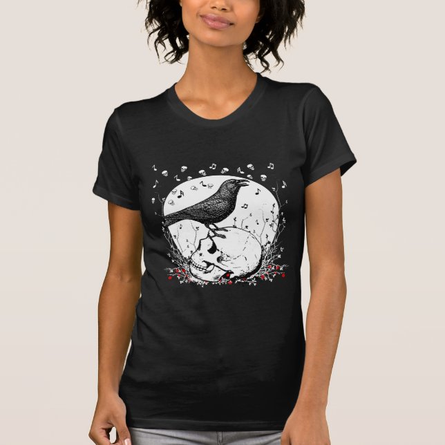 Camiseta El cuervo canta la canción de la muerte en el (Anverso)