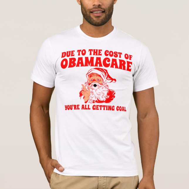 Camiseta El cuidado de Obama afecta a Santa (Anverso)