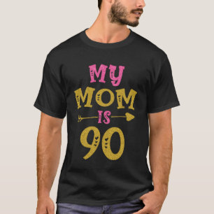 Camiseta El cumpleaños 90 de Hearts para la madre de su hij